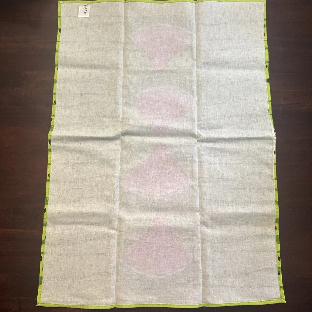 Vera Neumann Kitchen Towel Watermelon Slices Green Summer Fruit Pattern